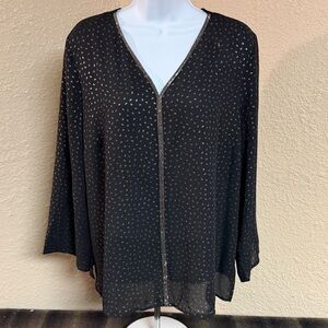4/$15 Liz Claiborne Black Sheer Blouse